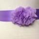Bridesmaid Sash-Light Purple Sash-Bride Sash-Bridal Sash-Lilac Sash-Purple Sash-Lavender Wedding Sash-Ruffle Chiffon Flower Hyacinth Sash