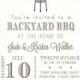 BBQ Barbecue Backyard Party Celebration Couples Shower Invitation - colors and wording can be changed
