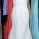 V-neck Lace Wedding Dress With Scalloped Edge, Long Lace Dress