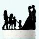 Wedding Cake Topper Silhouette Groom and Bride, Acrylic Cake Topper