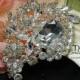 Large Gold Brooch Crystal Brooch Rhinestone Brooch Bouquet Crystal Wedding Bridal Accessories Sash Pin Back 80mm 249250