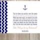 DIY Printable Chevron Anchor/Nautical Will You Be My Bridesmaid Poem Card Personalized with Names & Wedding Date-Print Your Own-Digital File