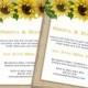Country Wedding invitation template "Rustic Sunflower" printable invitations templates YOU EDIT burlap invite -digital instant download