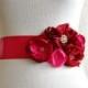 Red and Pinks Bridal Sash, Red Wedding Sash, Pink and Red Wedding Belt