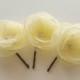 Pale Yellow Hair Flowers Pale Yellow Boutonnieres Pale Yellow Bridal Hair Clips Light Yellow Hair Clips Pale Yellow Bridesmaids Flower Girl