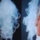 Beautiful 4 Tier White Wedding Wave Veil Bridal With Comb Handmade Fingertip