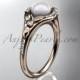 14kt rose gold diamond floral wedding ring, engagement ring AP126