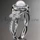 Platinum diamond floral wedding ring, engagement ring AP127