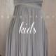 KIDS Slate Bridesmaid Convertible Dress Infinity Dress Multiway Wrap Dress Twist Dress Flower Girl Dress Grey Gray Dress