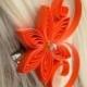 Pumpkin Wedding Hair Clip, Orange Wedding Hair Accessory