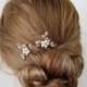 Bridal Flower Hair Pin, KARLA Hair Pin, Wedding Hair Accessories, Bridal Head Piece, Pearl amd Flower  hair Pin, Pearl Wedding Hair Pin