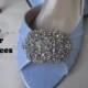 Wedding Shoes Blue Bridal Shoes Vintage Style Rhinestone Brooch Over 100 Colors To Pick From