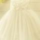 Off White Flower Girl Dress / white tulle dress / white baptism dress / christening tutu dress / flower girl dress / white flower girl dress