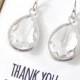 Clear Crystal / Silver Teardrop Earrings - Crystal Bridesmaid Earrings - Bridesmaid Gift Jewelry - Crystal and Silver Earrings -EB1