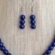 Cobalt Blue Pearl Necklace, Cobalt Blue Wedding, Cobalt Blue Bridesmaid Jewelry, Blue Wedding Jewelry, Bridesmaid Gift
