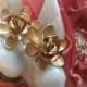 CORO Flower Earrings Screwback 50s Large Rose Floral Textured Goldtone Romantic Bridal Wedding Bouquet Gardener Valentine Mother's Prom Gift