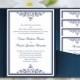 DIY Pocketfold Wedding Invitations "Vintage" Navy Blue Printable Templates Instant Download Order Any 1 or 2 Colors You Print