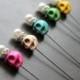 on sale 40% off Day of the Dead Wedding MIni Sugar skull Pin Set Creepy Jewelry Halloween Skull Pins