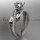 Platinum diamond leaf and vine wedding ring, engagement ring ADLR329