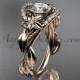14kt rose gold diamond unique engagement ring, wedding ring ADLR326