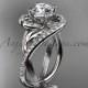 Unique platinum diamond leaf and vine wedding ring, engagement ring ADLR222