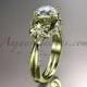 Unique 14kt yellow gold diamond flower, leaf and vine wedding ring, engagement ring ADLR220