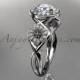 Unique platinum diamond flower wedding ring, engagement ring ADLR219