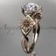 Unique 14kt rose gold diamond flower wedding ring, engagement ring ADLR219