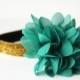 Emerald Green Chiffon Flower Dog Collar Attachment