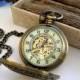Pocket Watch - Antique Bronze includes 15" Pocket Watch Chain - Mechanical Watch - Steampunk - Groomsmen Gift - Watch - Item MPW780