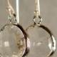 Crystal Glass Silver Earrings, Bridesmaid Earrings, Bridesmaid Jewelry, Bridal Jewelry, Wedding Earrings (3099W)