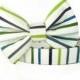Striped Bow Tie Dog Collar  with Nickel Hardware - Cape Cod Stripes