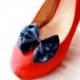 Navy Blue Shoe Clips - Bows Clips Bridal Wedding Shoes Clips Engagement Party Bride Bridesmaid - Midnight Blue