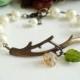 Garden Twig Bracelet - Charm Bracelet,  Friendship Bracelet, Bangle, Bridesmaid, Wedding Bracelet, Brass