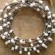 Pearl crochet wrap bracelet, Bohemian bridal jewelry, pearl white, shabby boho chic, bridesmaids gift, beach, feminine, ivory