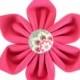 Pink Gray Dog Collar Flower/ Wedding Dog Flower/ Collar Attachment: Rose Suzani