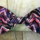 Purple, Pink and Black Chevron Bow Tie, Clip, Headband or Pet