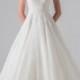 strappy scoop neck princess ball gown wedding dress