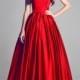 JOL287 Scarlet red color simple satin wedding bridal dress