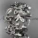 14kt white gold diamond celtic trinity knot wedding band, engagement ring CT7250B