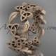 14kt rose gold diamond celtic trinity knot matte finish wedding band, engagement ring CT7250B