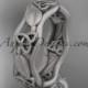platinum matte finish celtic trinity knot engagement ring, wedding band CT7105B