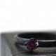 Minimalist Engagement Ring, Rhodolite Garnet Ring, Natural Gemstone Ring, Black Silver Ring, Oxidized Ring