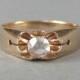 PRETTY rose cut antique diamond engagement ring, wedding ring, wedding band, vintage diamond ring, solid rose gold ring, unique engagement.