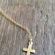 Dainty Gold Cross, Simple Cross, Delicate Cross, Cross Jewelry, Cross Necklace