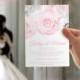 DiY Wedding Invitation Template - Download Instantly - EDITABLE TEXT - Watercolor Bouquet (Pink & Gray)  - Microsoft® Word Format