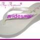 Bridesmaid Flip Flops Wedding Bling Wedge Glitter Ivory White Black Shoes Bridal Satin Gift platform heel brides bridesmaid Maid Honor