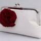 Ivory Bridal Handbag Wedding Handbag Clutch for Bride or Bridesmaids in Delicate Ivory Fabric with flower- Design your Own in Ivory or White