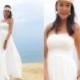White wedding beach dress  chiffon Strapless long maxi dress fits all size