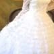 50s Ruffled Cupcake Wedding Dress/Vintage 1950s Full Skirt Tulle Ruffles/Lace Bodice/Sweetheart Neckline/Sleeves/Seed Pearls